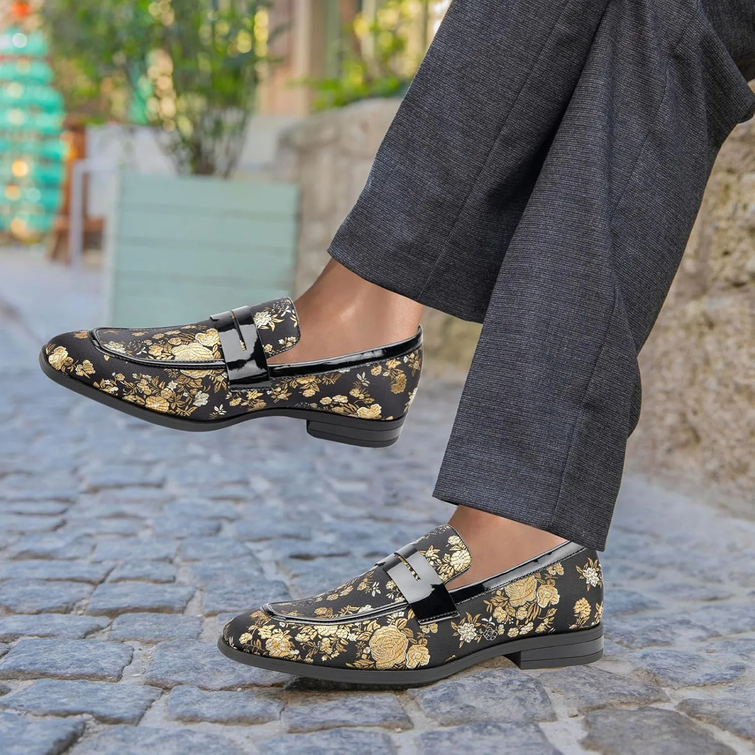 JITAI Mens Velvet Loafers Dress Shoes Loafers for Men Tuxedo Suit Shoes