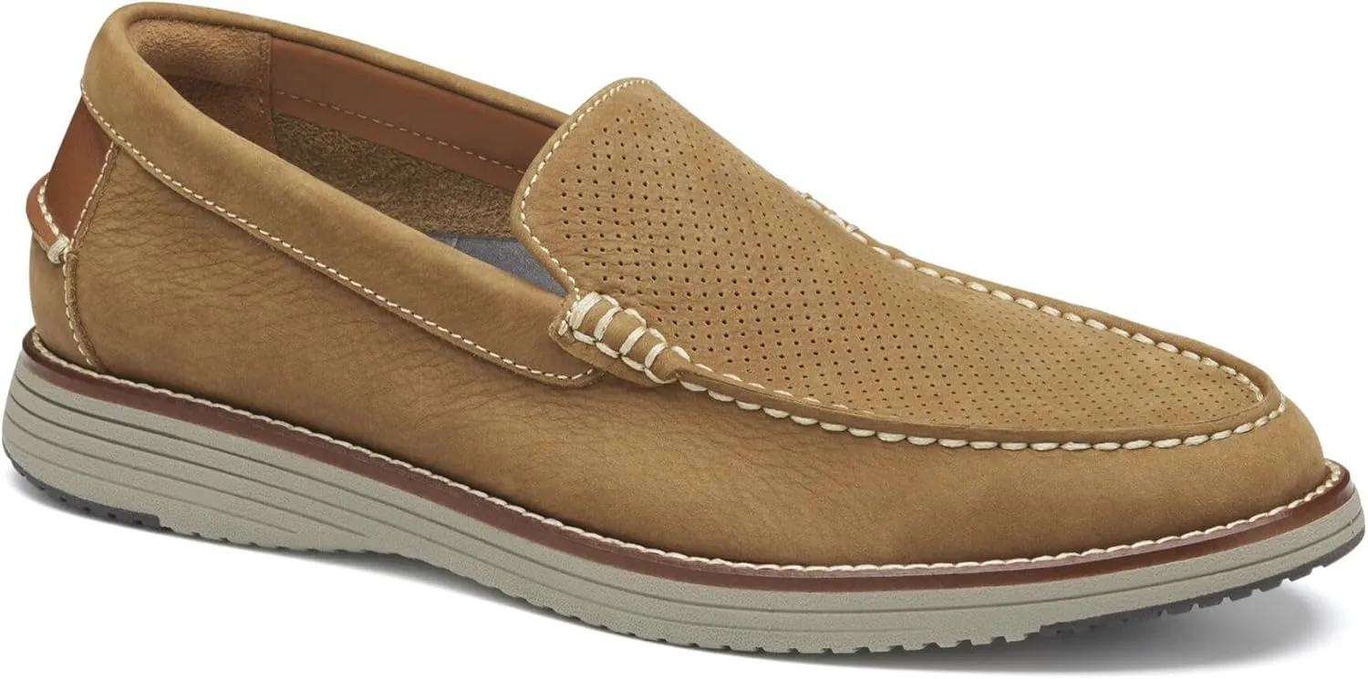 Johnston & Murphy Upton Perf Venetian Loafers, Casual Dress Loafers for Men, Slip-On Moccasins