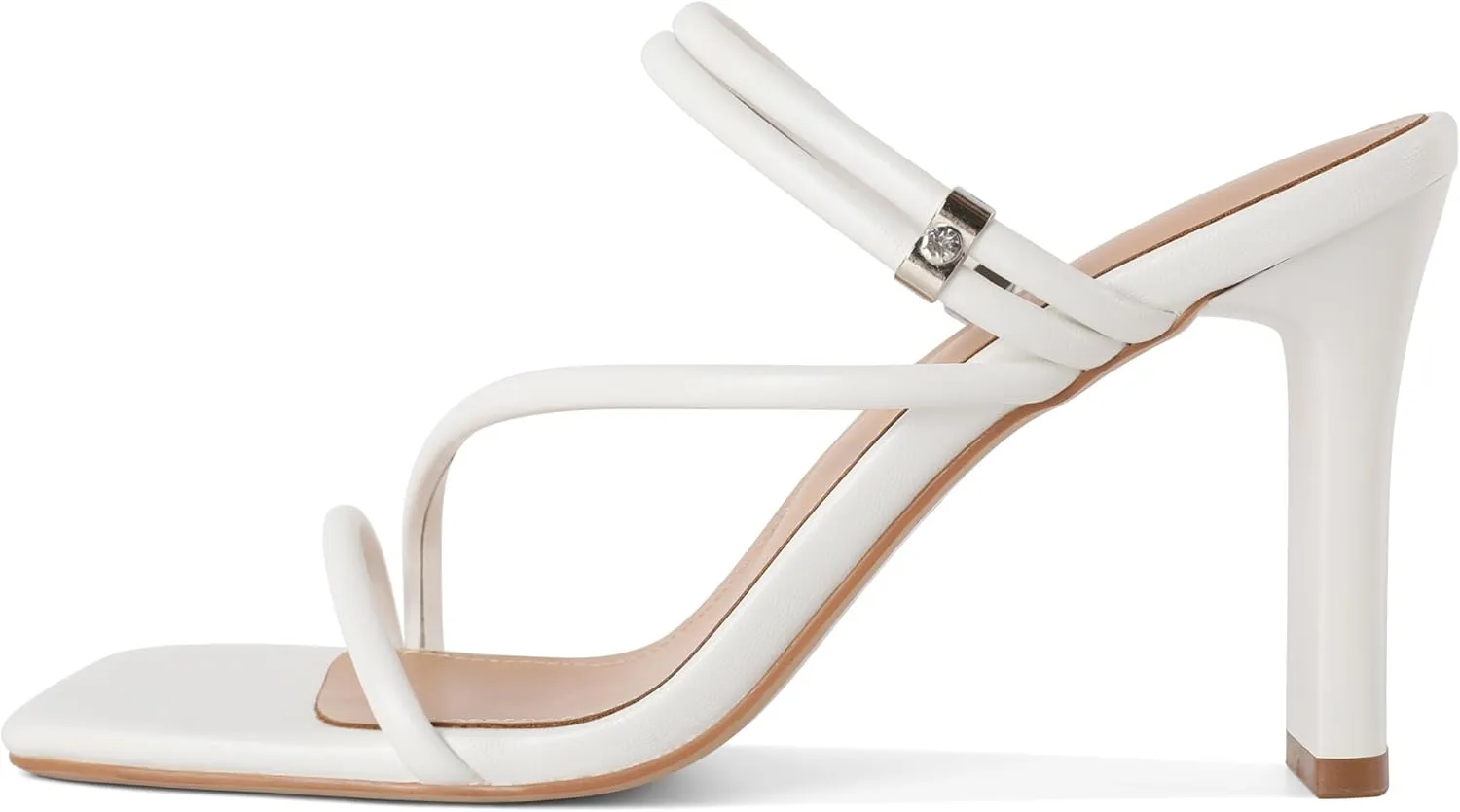 Joseywade Chunky Heels For Women Strappy High Heel Mules 3.5" Heeled Sandals Open Toe Shoes