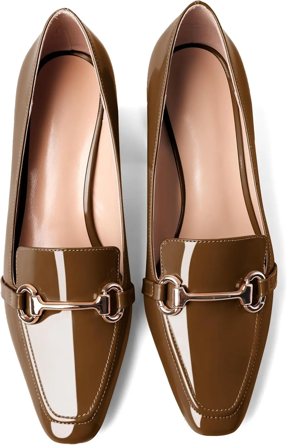Joseywade Low Heels for Women Block Chunky Heels Slip On Toe Pumps Loafers 2.5" Closed Toe Slanted Heels Shoes