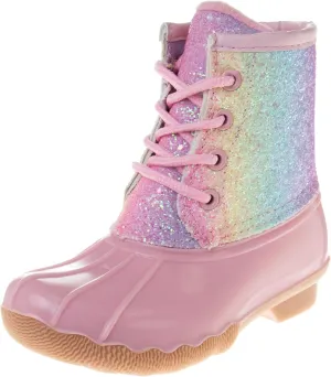 Josmo Unisex-Child Girls Winter Outdoor Snow Rain Lace-up Duck Boots
