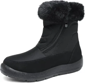 JSWEI Women's Snow Boots Warm and Comfortable Outdoor Non Slip Fur Lined Winter Boots Anti Cold Zipper Snow Boot