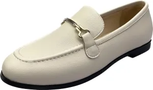 Justar Women's Genuine Leather Buckle Loafers Dress Shoes Casual Flats Low Heel Slip on Driving Penny Loafer for Women