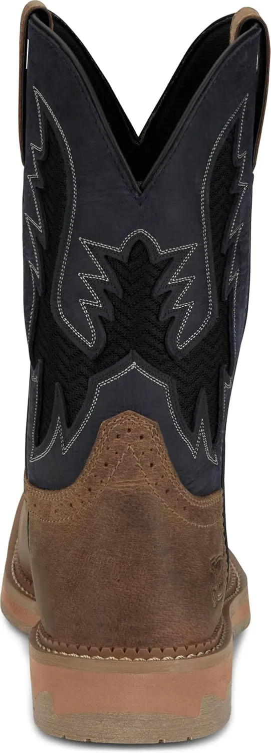 Justin Work Bolt 11" Composite Toe Men's Industrial-and-Construction-Boots, EH Rated, Oil & Slip Resistant, ASTM F2413, Cement Construction