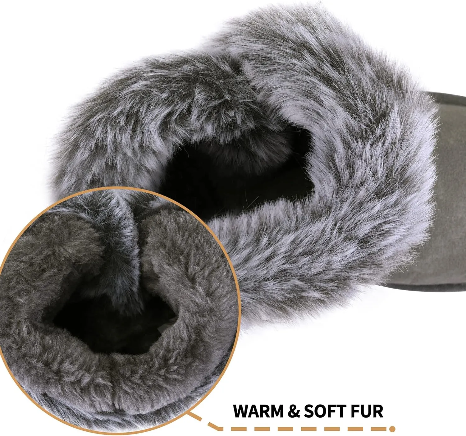 K KomForme Girls Kids Snow Boots Warm Fur Lined Slip On Outdoor Winter Shoes Lightweight Comfy（Little/Big Kids）