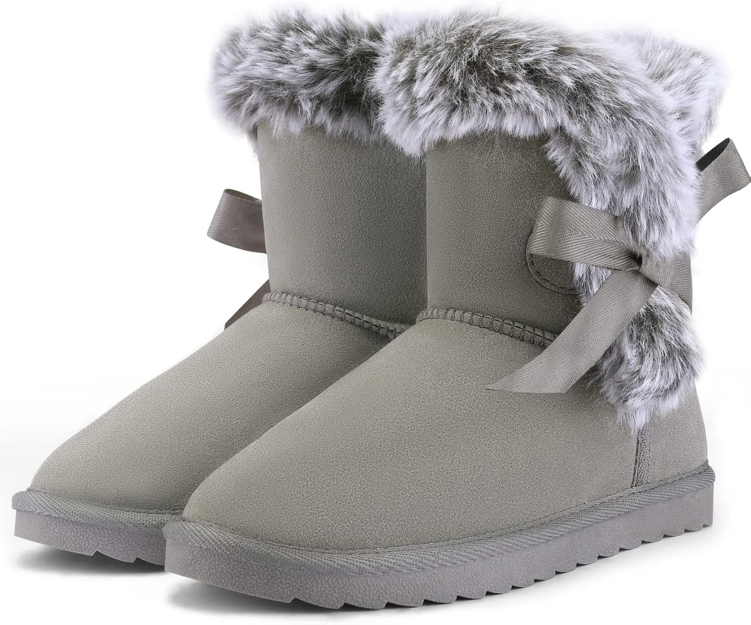 K KomForme Girls Kids Snow Boots Warm Fur Lined Slip On Outdoor Winter Shoes Lightweight Comfy（Little/Big Kids）