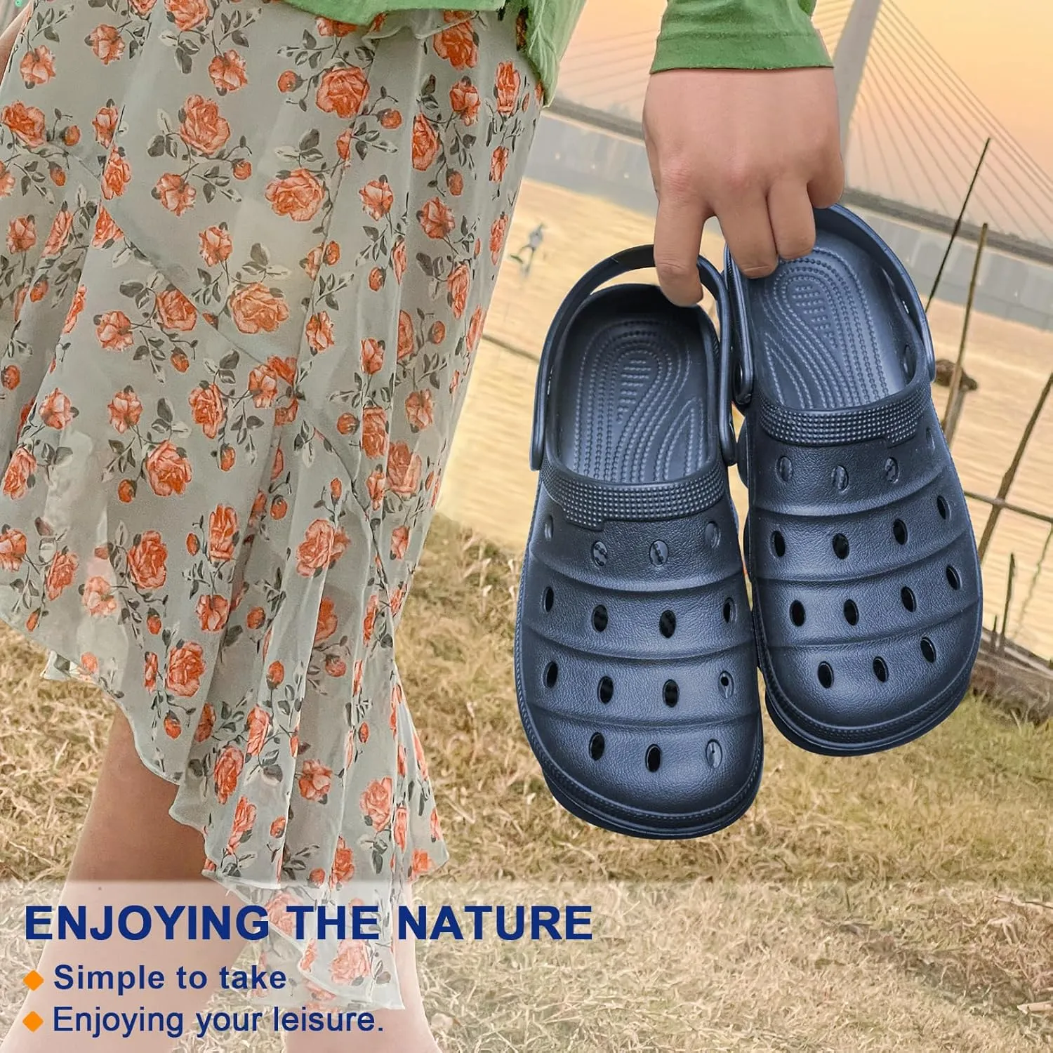 KEMISANT Women Clogs, Slip On Shoes Sandals for Women with Cushioned Foot-Bed Sole