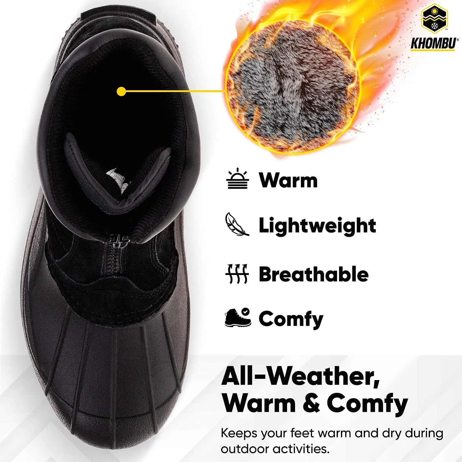 Khombu Men's Paul Insulated Winter Snow Boots with Zipper