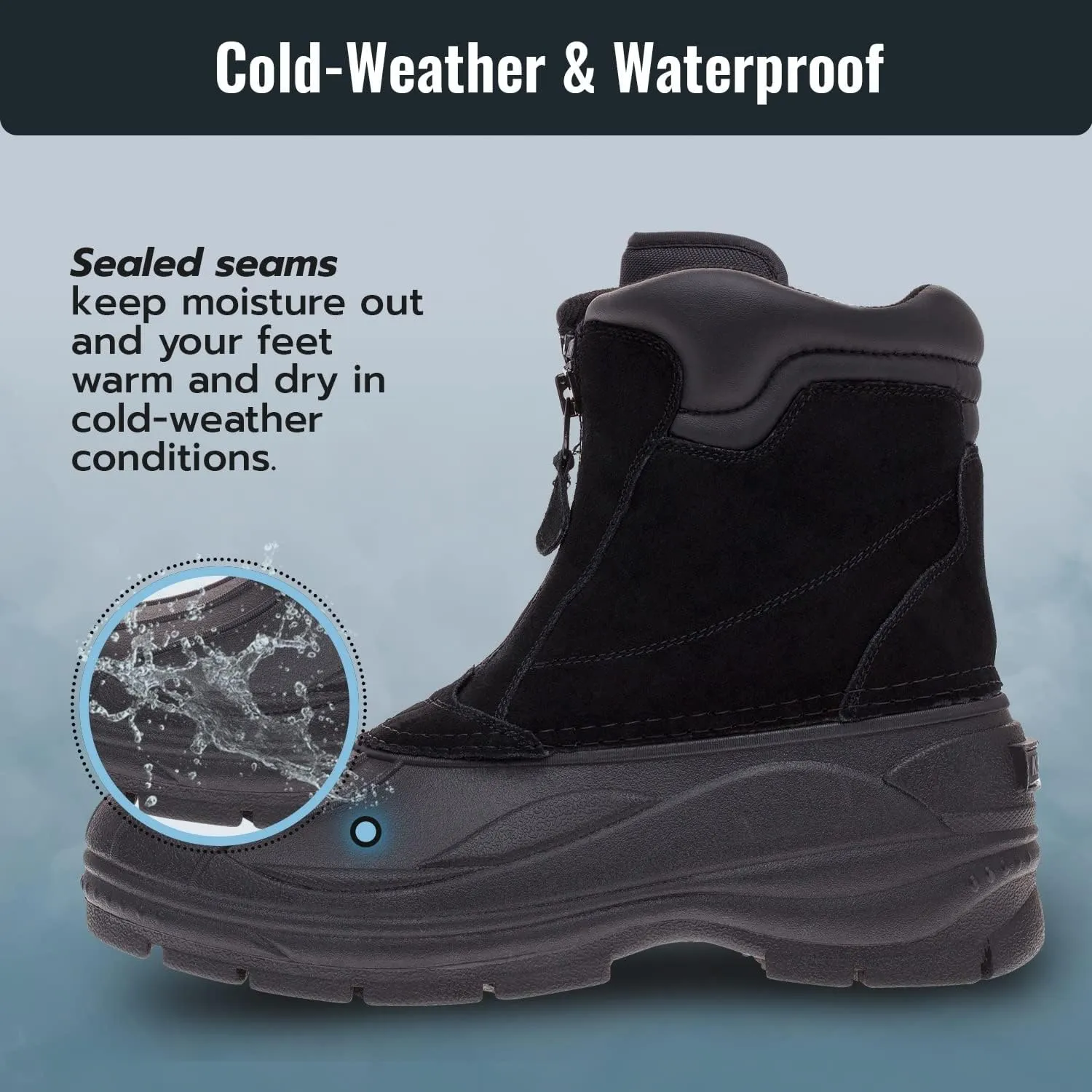 Khombu Men's Paul Insulated Winter Snow Boots with Zipper