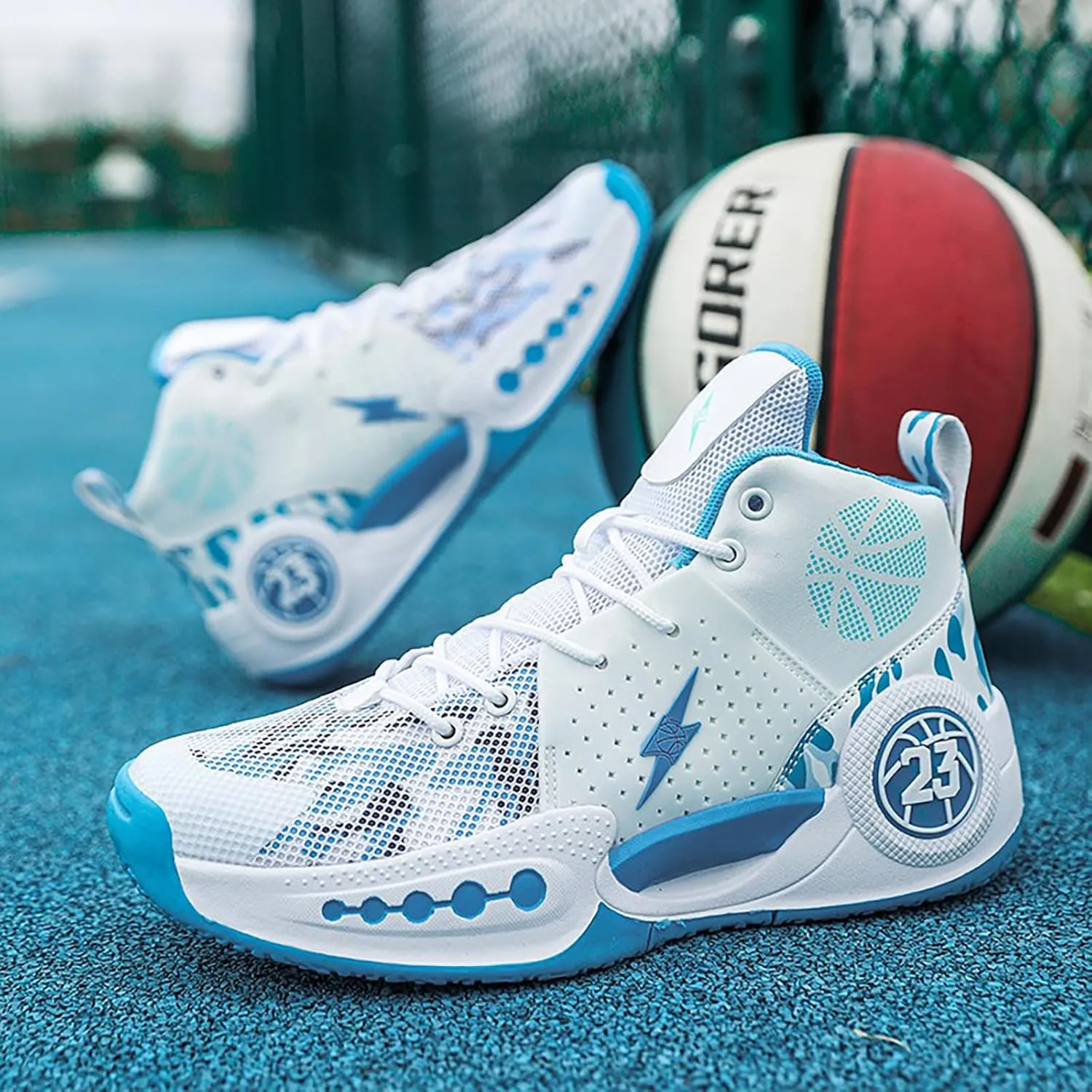 Kids Basketball Shoes Boys Girls High Top Sneakers Comfy Breathable Outdoor Cushioning Athletic Shoes for Training Running