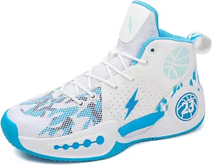 Kids Basketball Shoes Boys Girls High Top Sneakers Comfy Breathable Outdoor Cushioning Athletic Shoes for Training Running