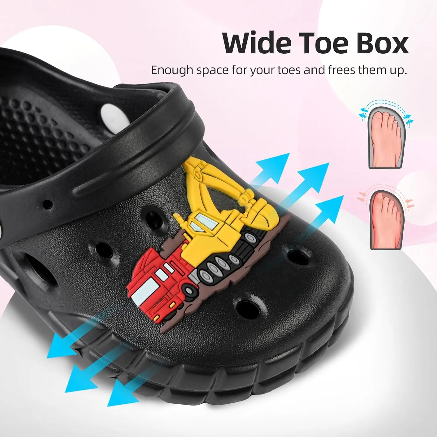 Kids Clogs for Boys Girls Lightweight Slip-On Sandals Water Shoes Beach Pool Slippers for Toddler/Little Kid