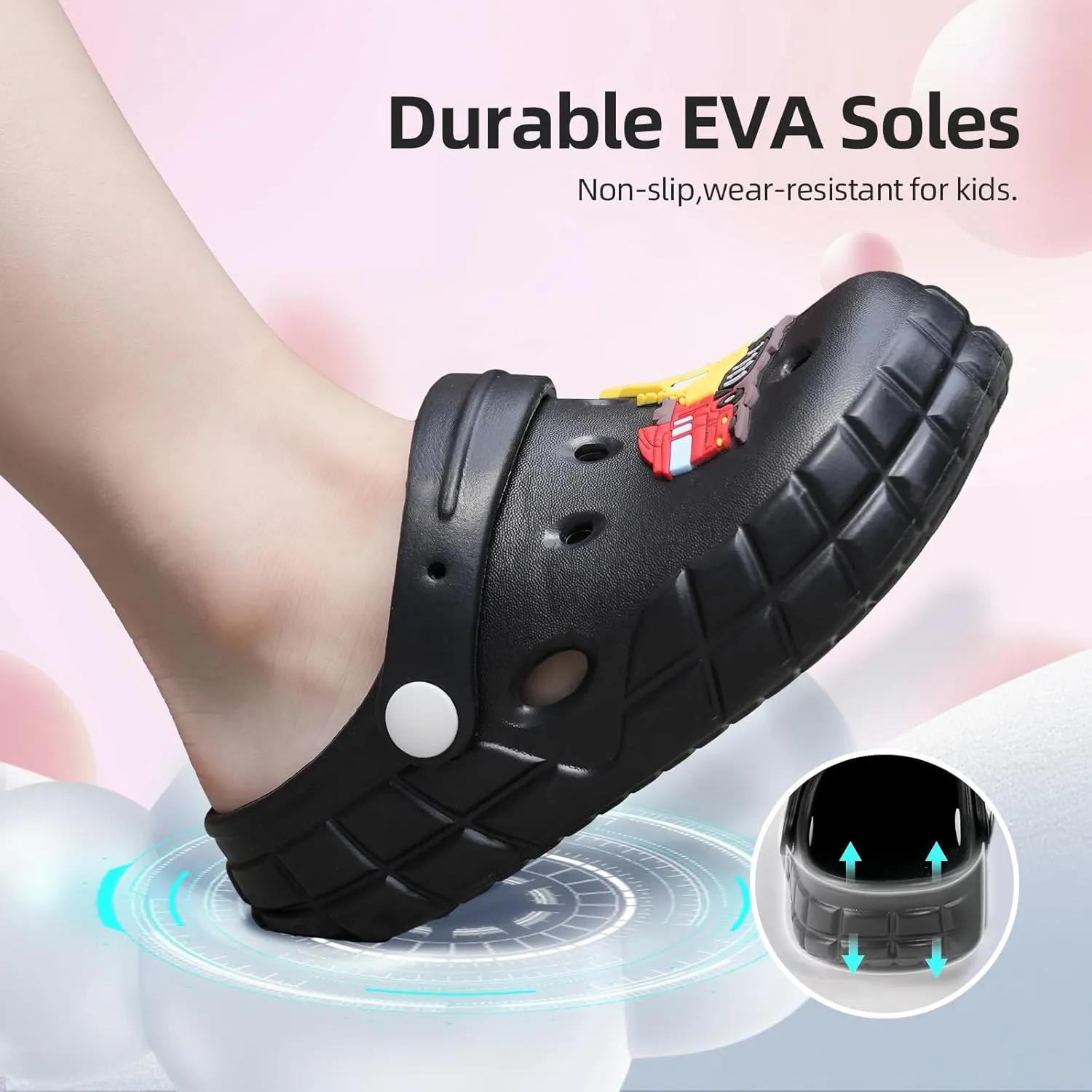 Kids Clogs for Boys Girls Lightweight Slip-On Sandals Water Shoes Beach Pool Slippers for Toddler/Little Kid