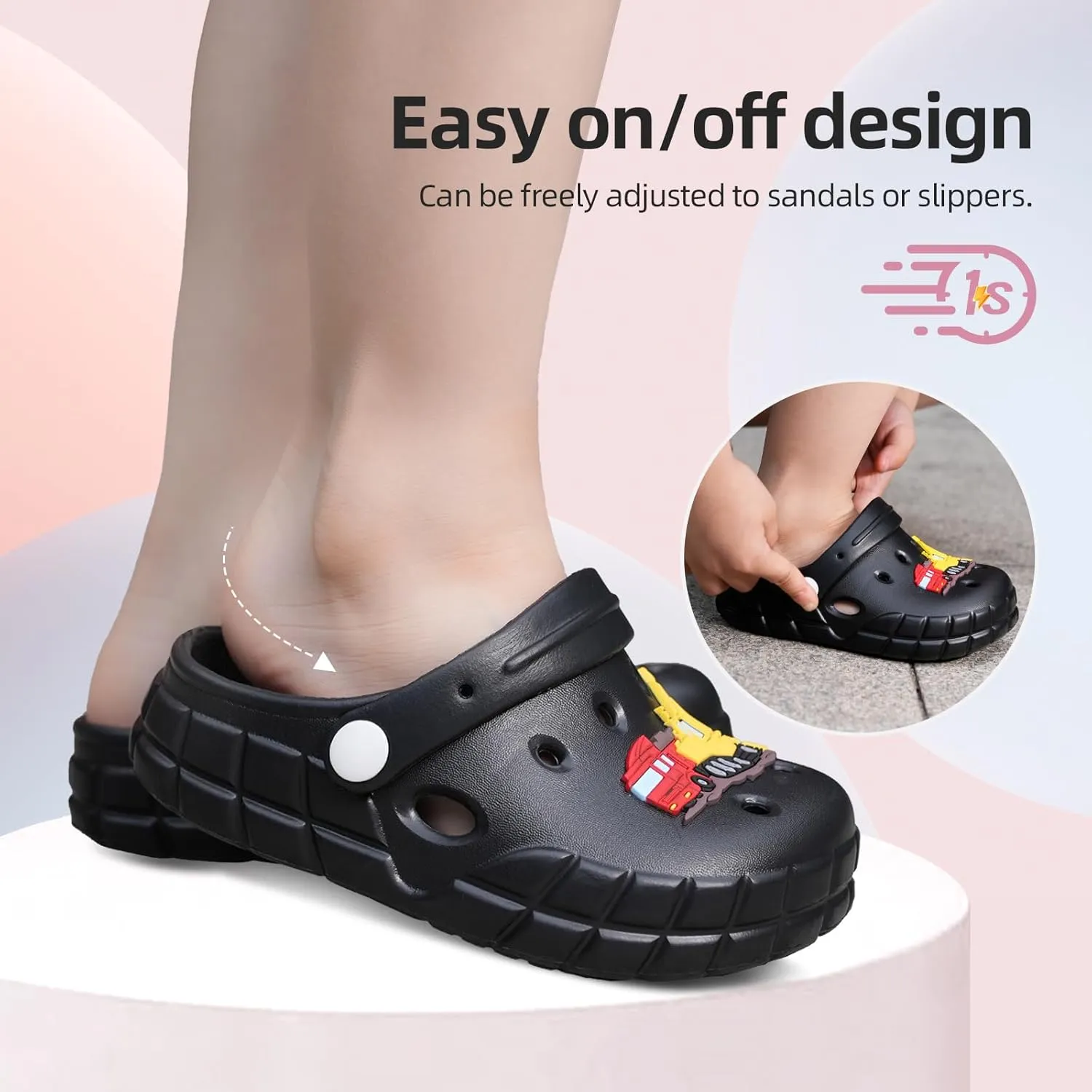 Kids Clogs for Boys Girls Lightweight Slip-On Sandals Water Shoes Beach Pool Slippers for Toddler/Little Kid