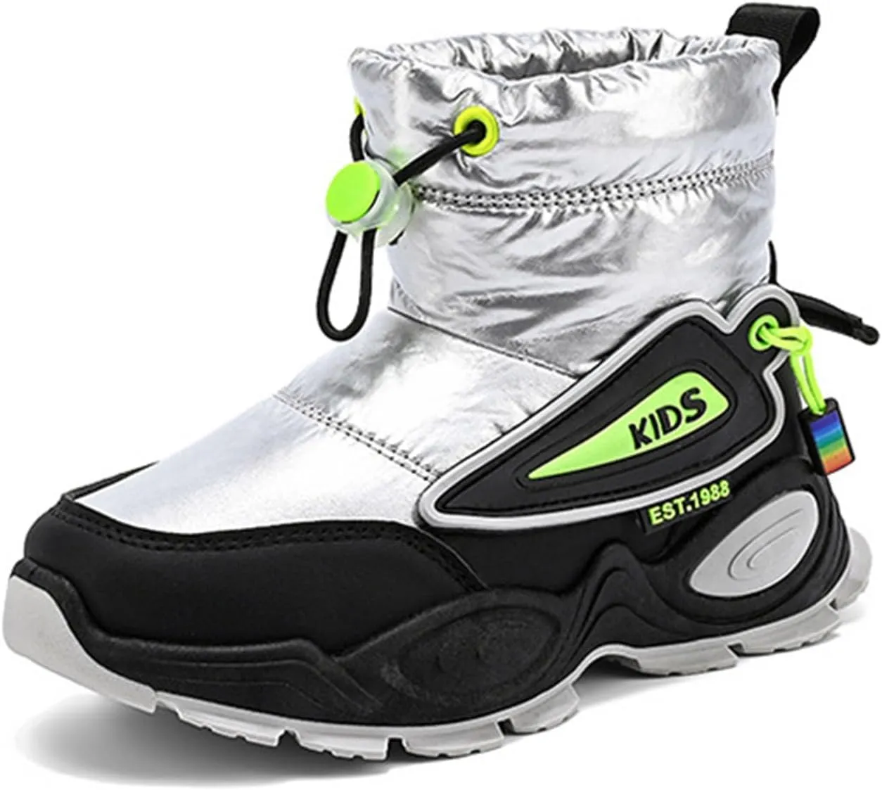 Kids Padded Snow Booties Baby Girls Boys Outdoor Warm Thick Boots Shoes Winter 𝐖aterproof Comfy Non Slip Chunky Shoes