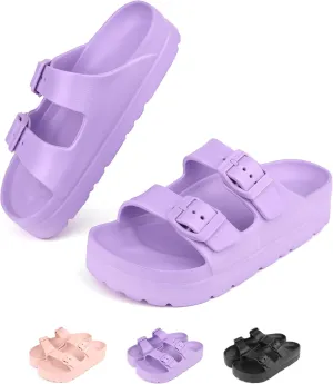Kids Slides Sandals Adjustable Buckle Boys Girls Slides for Beach