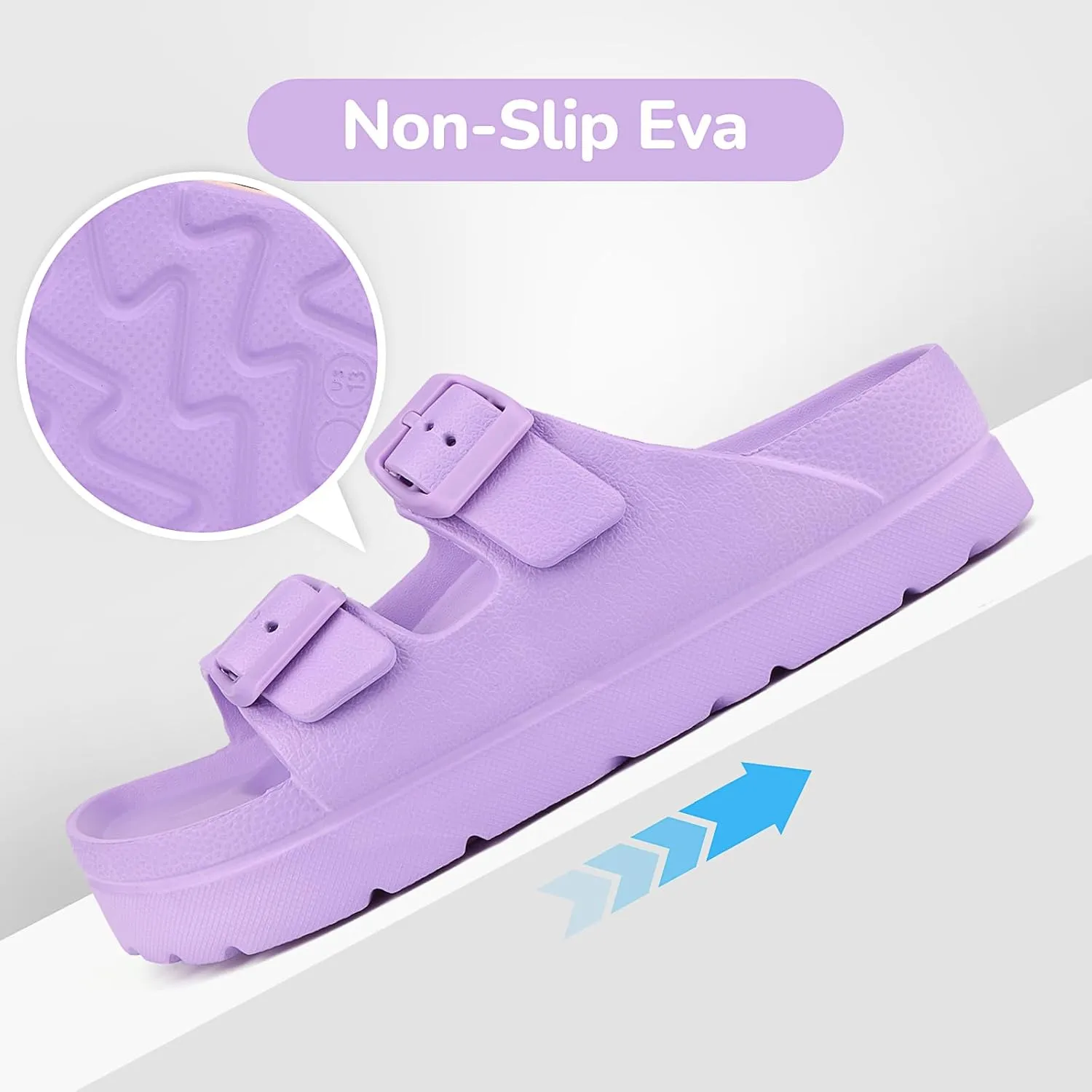 Kids Slides Sandals Adjustable Buckle Boys Girls Slides for Beach