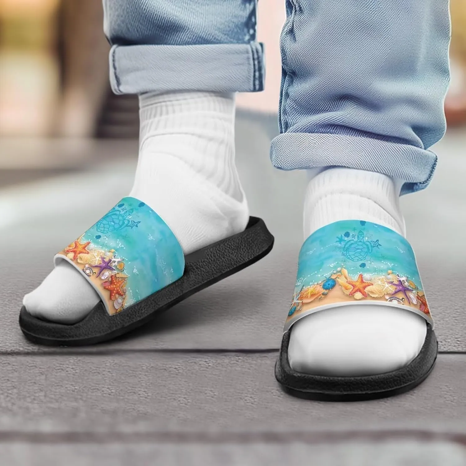 Kids Slides Sandals Non-slip Beach Slides for Girls Boys Waterproof