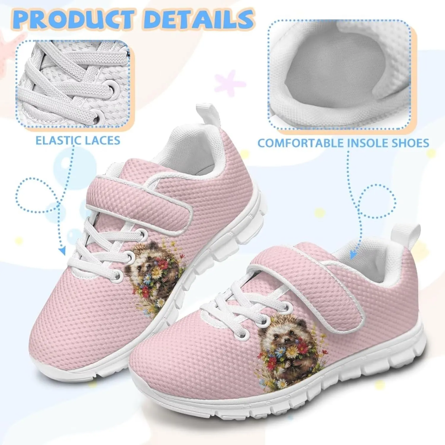 Kids Tennis Shoes Little Girls Sneakers School Shoes Cute Walking Shoes