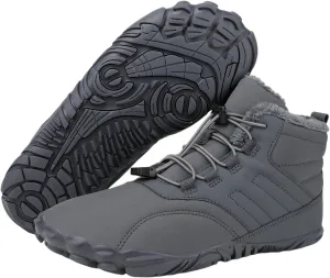 Kubbon Women's Winter Snow Boots Lightweight Fur Lined Thick Warm Adjustable Slip-On Shoes Zero Drop Boots Wide Toe Box Toes Shoes Waterproof Outdoor Hiking Sneakers