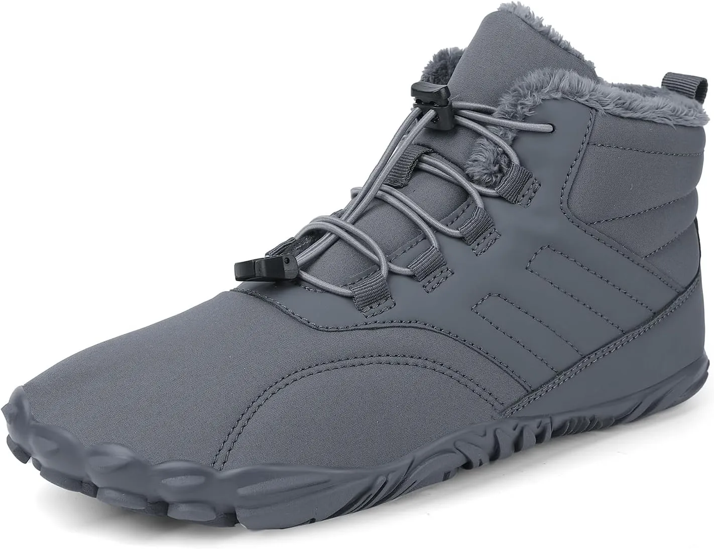 Kubbon Women's Winter Snow Boots Lightweight Fur Lined Thick Warm Adjustable Slip-On Shoes Zero Drop Boots Wide Toe Box Toes Shoes Waterproof Outdoor Hiking Sneakers