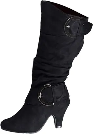 Ladmiple Fall Boots Women Knee High Wide Calf Western Cowboy Boots Fashion Chunky Heel Lace Up Cowgirl Dress Shoes 2024