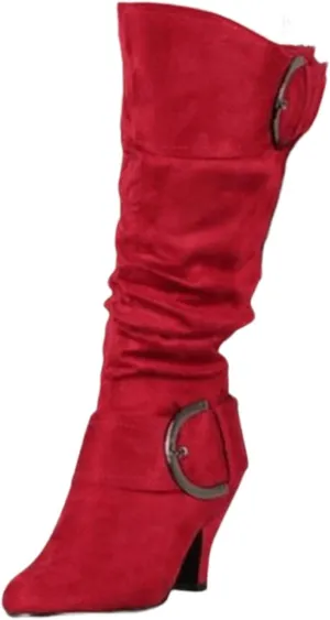 Ladmiple Fall Bo_ots Women Knee_High Wide_Calf Comfortable Cone he_el WesternSlouch Riding Victorian Bo_ots