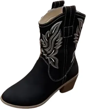 Lausiuoe Boots For Women Ankle Booties Dressy Western Shoes Casual Flat Comfortable Fashion Retro Classic Short Booties