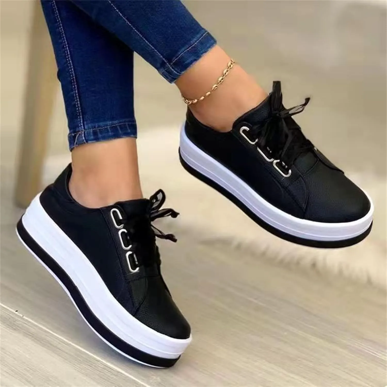 Lausiuoe Women's Fashion Sneakers Slip On Canvas Shoes Low Top Non Slip Casual Fall Soft Comfort Walking Flat Loafers