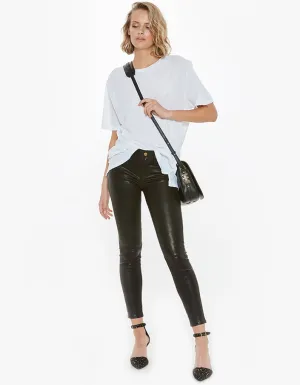 Le Skinny Leather Pant - Washed Noir
