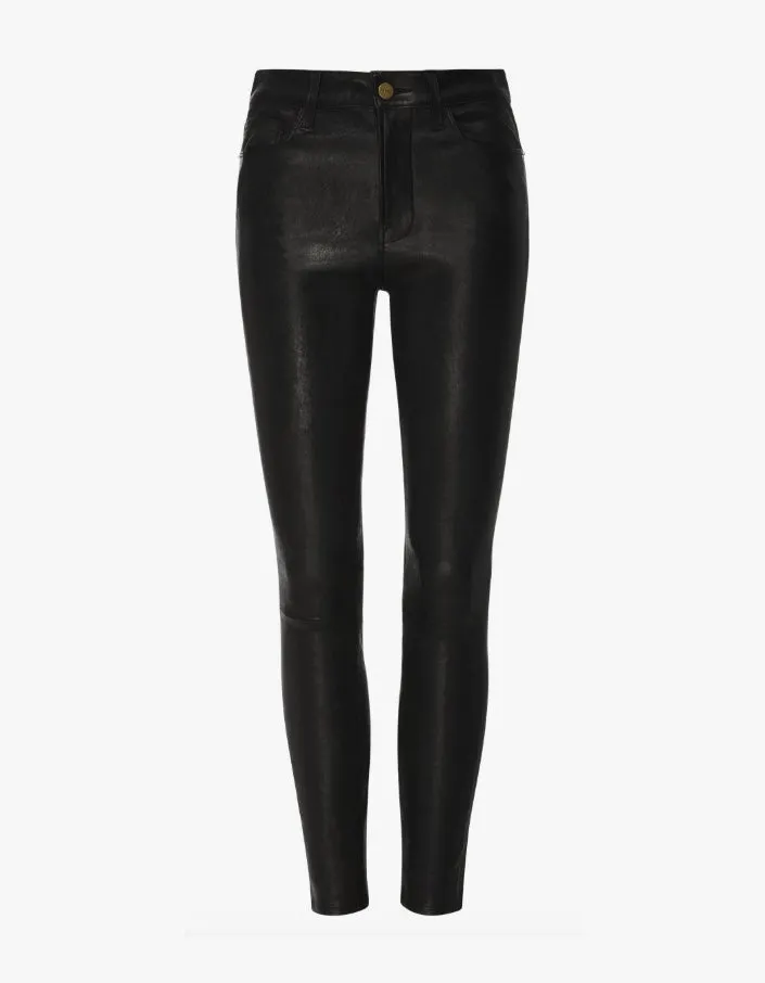 Le Skinny Leather Pant - Washed Noir