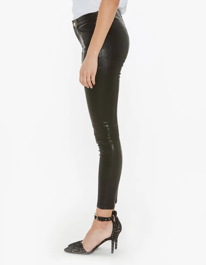 Le Skinny Leather Pant - Washed Noir
