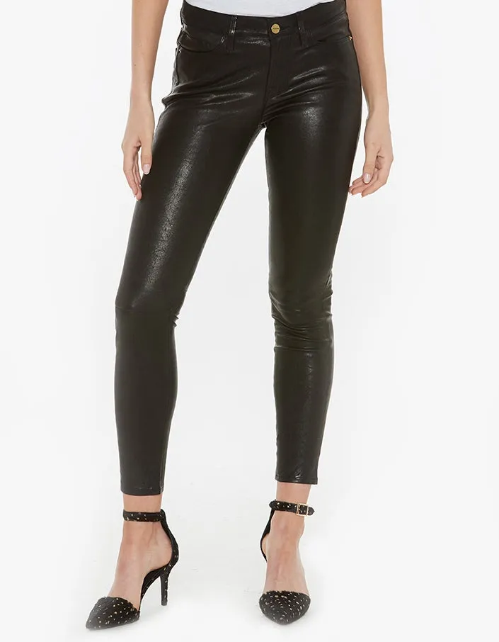 Le Skinny Leather Pant - Washed Noir