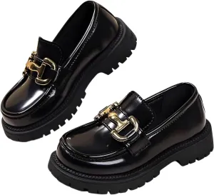 lilaBelle]Girls Loafers Slip-On School Dress Shoes for Kids Comfortable Lightweight Formal Shoes Graduation Ceremonies Performances Breathable Leather F3