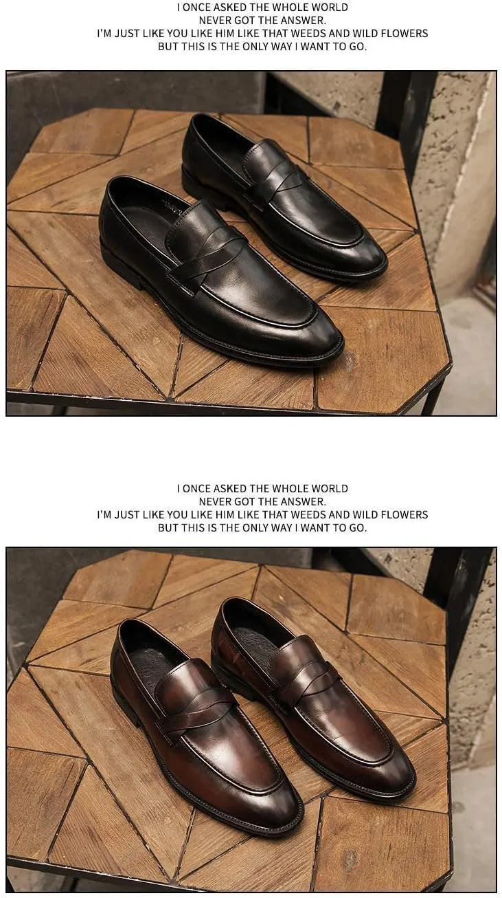 lilaBelle]Summer Men’s Loafers | 【Elegant British Leather】 Slip-On Shoes | for Casual Outings & Everyday Wear