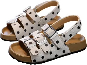 Little Girl Easter Summer Dress Shoes Girls Shoes Comfortable Soft Sole Sandals Fashionable Open Toe Polka Dot Sandals Kids Closed Toe Water Sandal