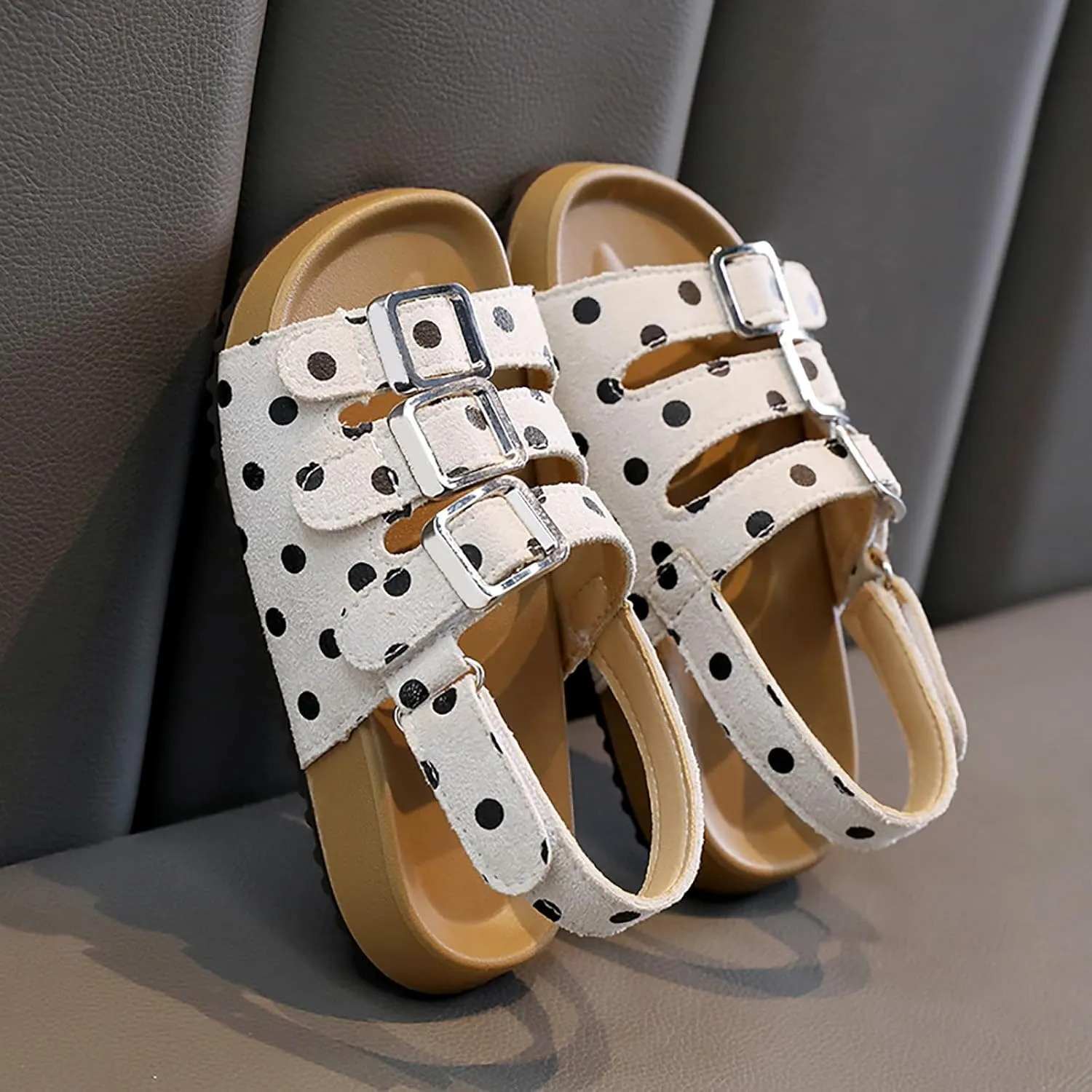 Little Girl Easter Summer Dress Shoes Girls Shoes Comfortable Soft Sole Sandals Fashionable Open Toe Polka Dot Sandals Kids Closed Toe Water Sandal