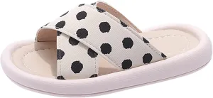 Little Girls Rubber Sandals Polka Dot Soft Casual Shoes Open Toe Outside Wear Slippers Big Girls Sandals