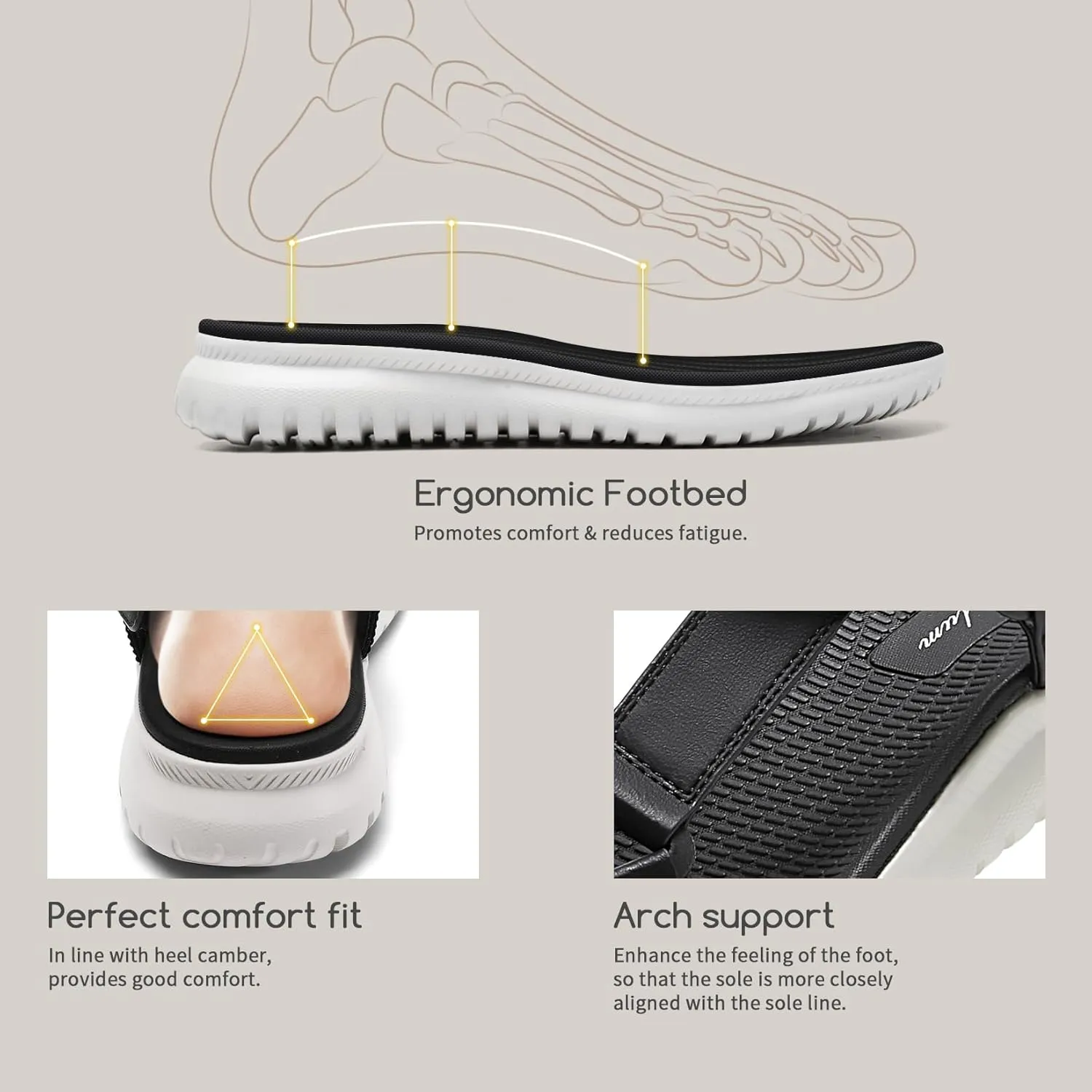 Littleplum Women's Sandals Casual Summer Water Beach Sandals With Arch Support Adjustable Athletic Sandals for Traveling Walking Camping