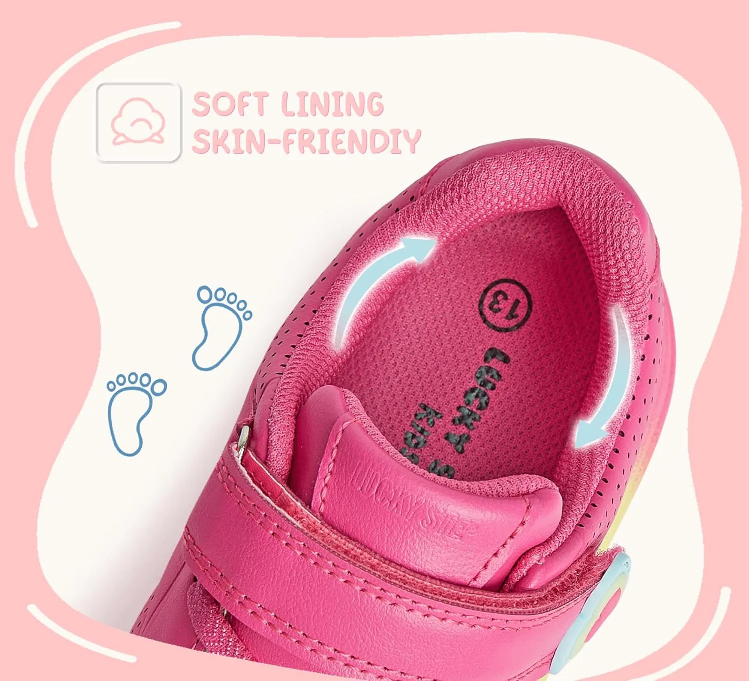LUCKY STEP Boys Girls Athletic Running Shoes Air Lightweight Fashion Sneakers Casual Breathable Tennis Trainers for Little Kids