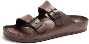 Luffymomo Adjustable Slip on Eva Double Buckle Slides for Mens
