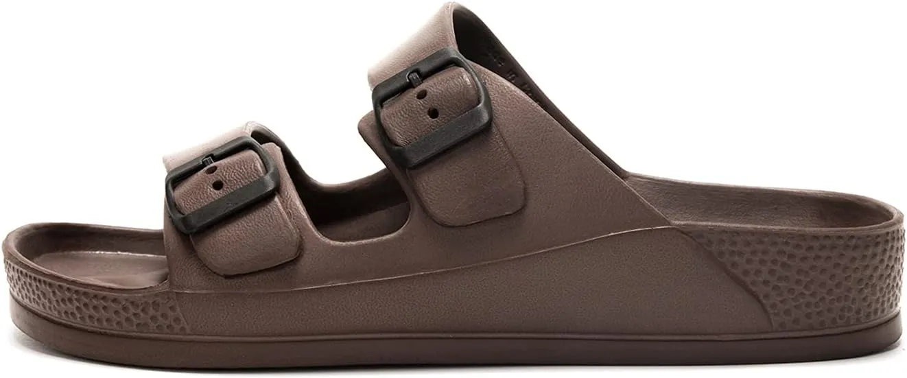 Luffymomo Adjustable Slip on Eva Double Buckle Slides for Mens