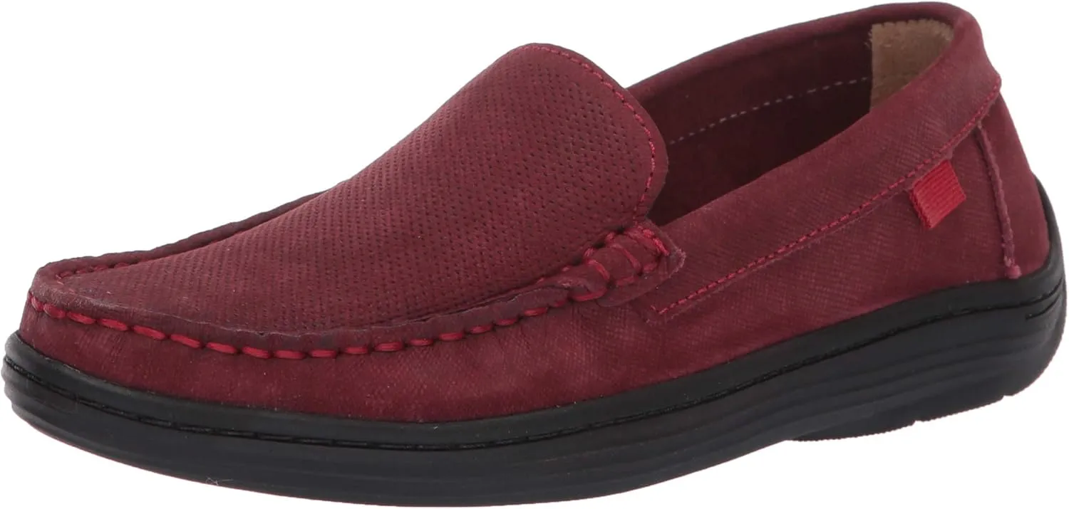 Marc Joseph New York Kids Loafer, Marsala Jeans Perforated/Black sole 4 M US