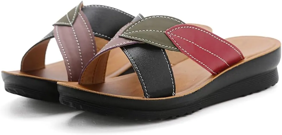 Maylrvjv Women's Sandals Summer Beach Platform Wedge Sandals Simple Comfortable Daily Commuting Work Slides Sandal