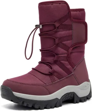 MEBAMY Womens Winter Snow Boots Insulated Mid-Calf Booties Anti-Slip Cold Weather Fur Lined Comfortable Shoes