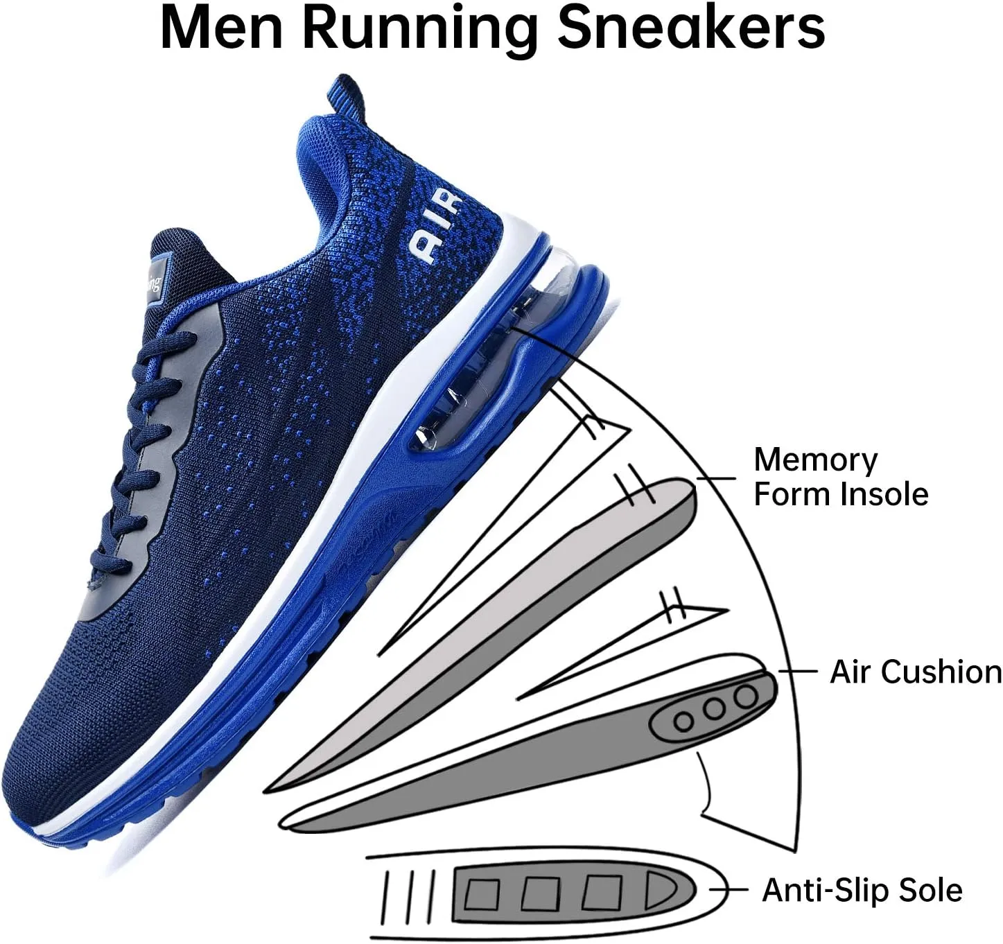 MEHOTO Mens Air Running Sneakers, Men Sport Jogging Fitness Gym Walking Lightweight Athletic Shoes