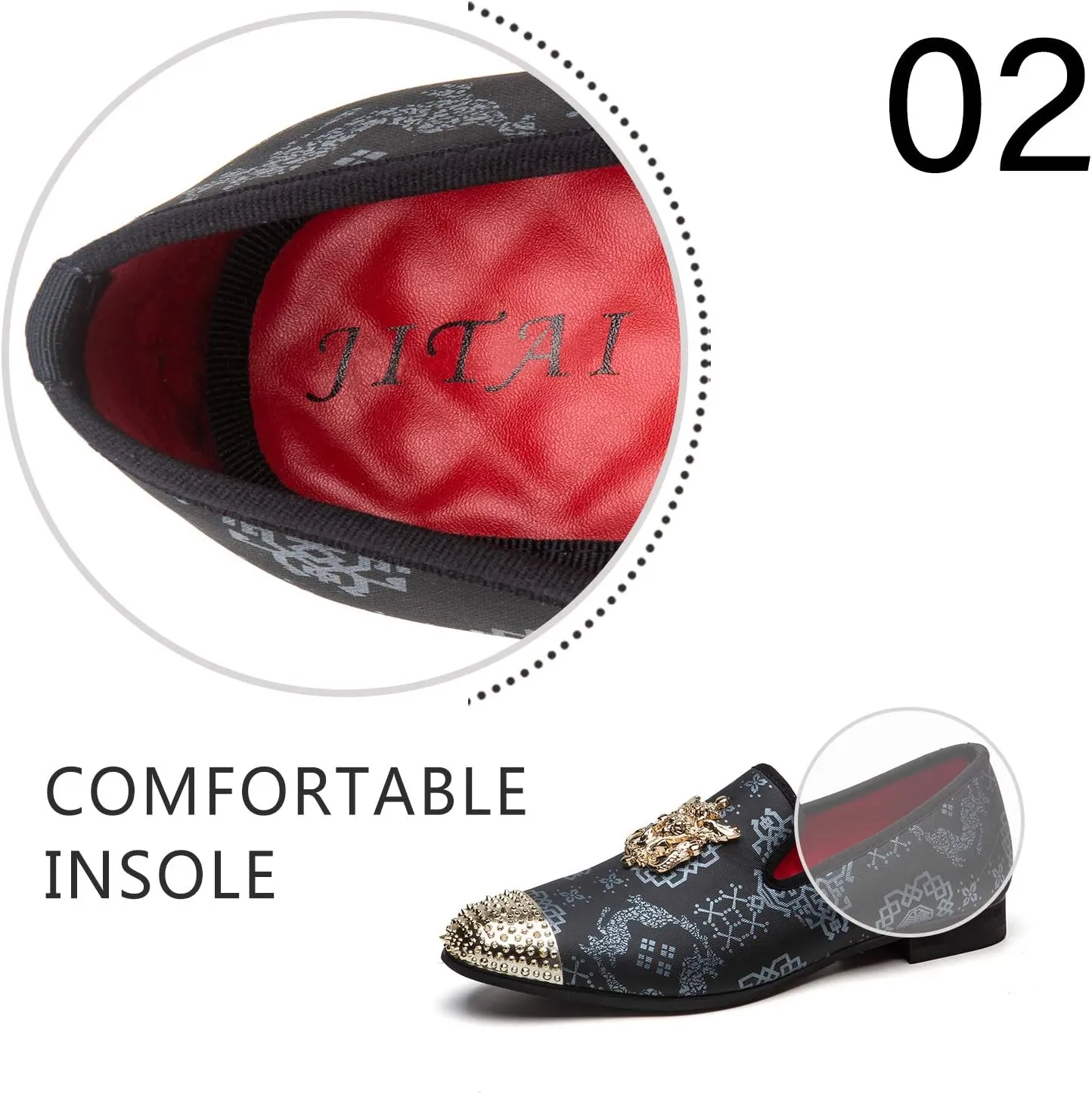 Men Genuine Leather Mens Metallic Textured Slip-on Glitter Loafers Shoes