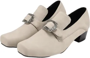 Men Retro Loafers Metal Square Buckle Formal Shoes Halloween Cosplay Shoes