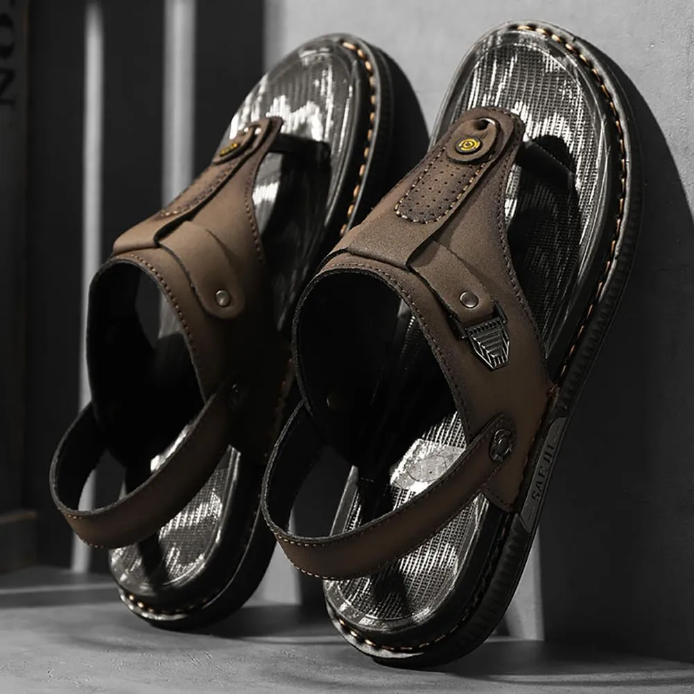 Men's Beach Sandals Handmade Sandals Fishing Outdoor Adjustable Casual Walking Shoes