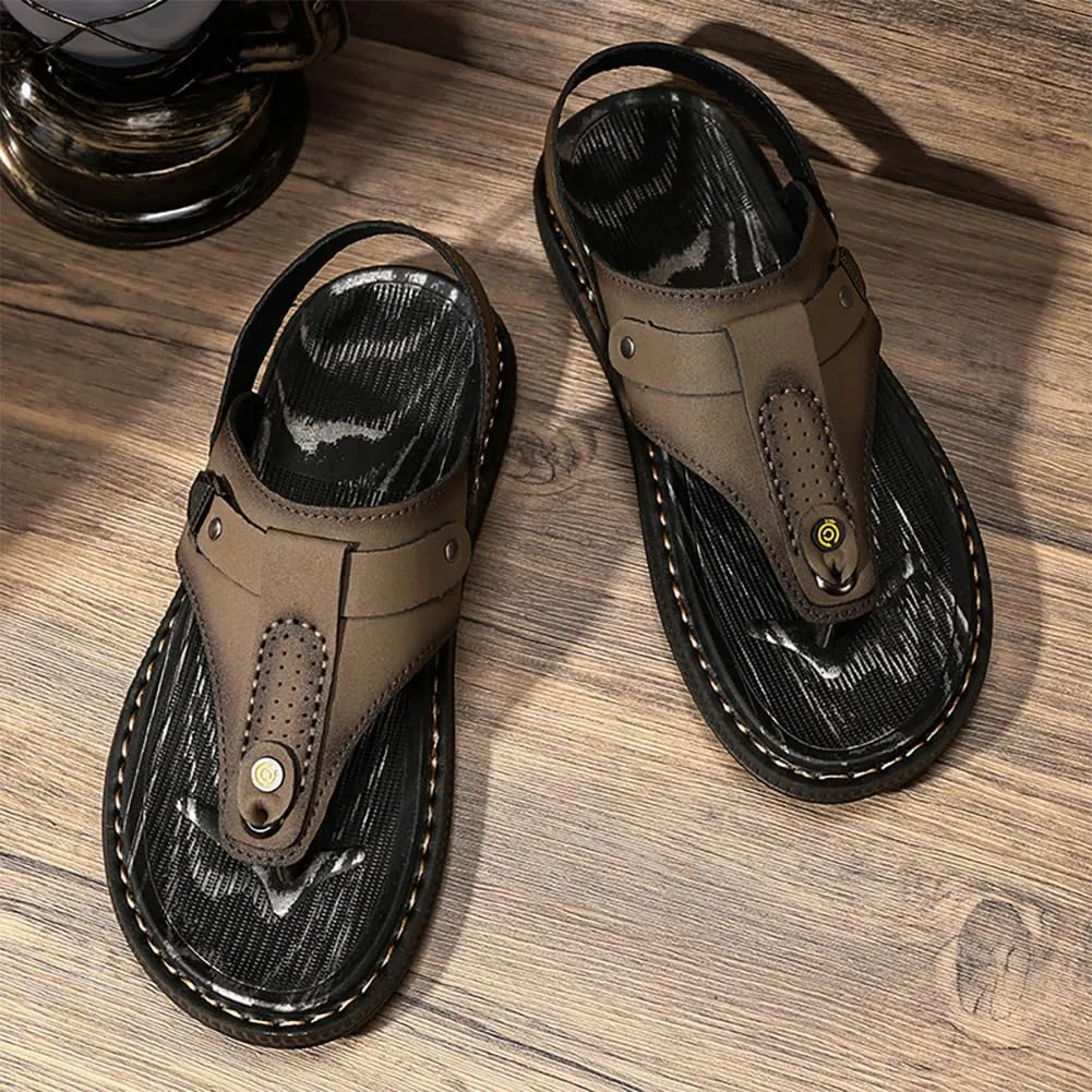 Men's Beach Sandals Handmade Sandals Fishing Outdoor Adjustable Casual Walking Shoes